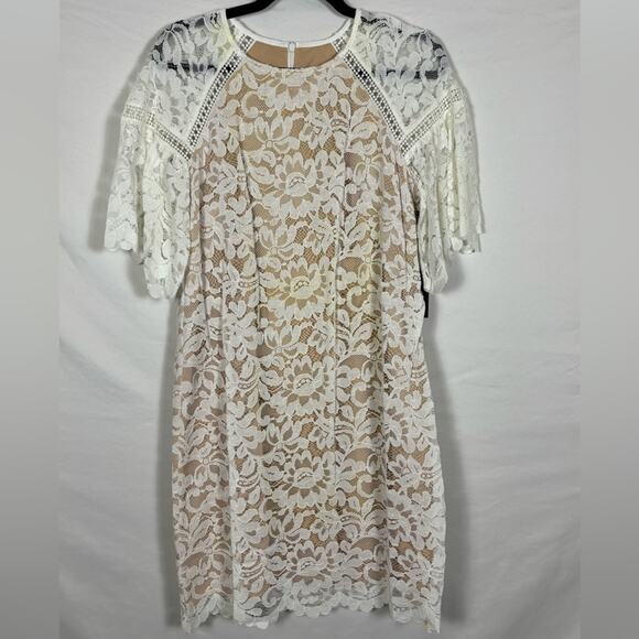 NWT Vince Camuto White & Ivory Lace Dress- Size 12 - Picture 7 of 16